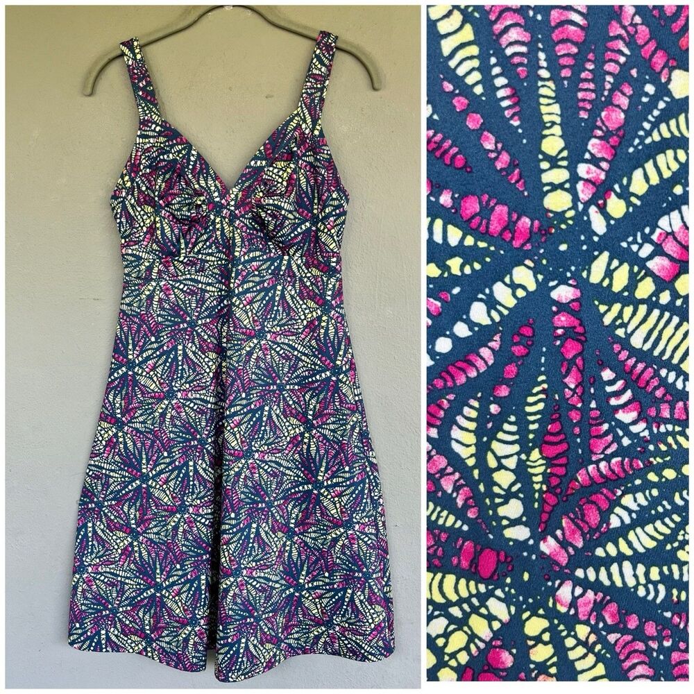 Patagonia Tank Dress S Multicolor Sleeveless Geo Print Performance Stretch